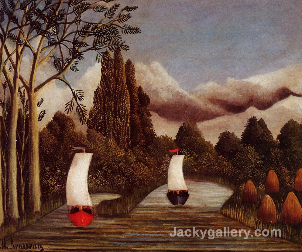 The Banks of the Oise by Henri Rousseau paintings reproduction